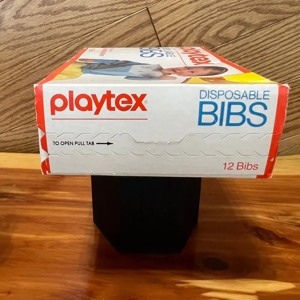 Vintage 1980’s Playtex Disposable Bibs W/ Crumb Catcher 12 Pack NIB NEW NOS Prop - Picture 3 of 9